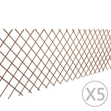 vidaXL Tuinlatwerk 5 st 180x90 cm wilg, Verzenden, Nieuw, Hout