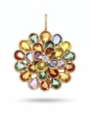 Hanger - 18 karaat Geel goud - 3.11ct. tw. Diamant