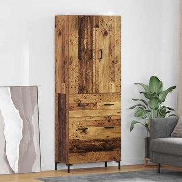 vidaXL Highboard Oud Hout 69,5 x 34 x 180 cm Bewerkt hout, Minder dan 50 cm, Verzenden, Nieuw, Minder dan 100 cm