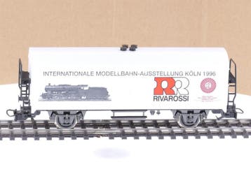 Schaal H0 Rivarossi 5674 gesloten goederenwagon 50 jaar..., Gelijkstroom, Wagon, Ophalen of Verzenden, Zo goed als nieuw