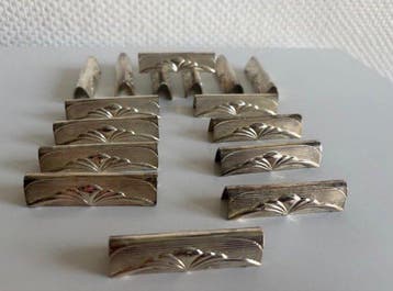 Ensemble de 16 Porte-couteaux Art Déco - Métal Argenté -