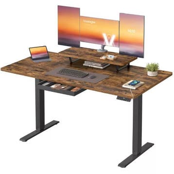 Elektrisch Verstelbaar Bureau met Monitorstandaard en Lade, Computers en Software, Laptoptafels, Verzenden, Nieuw