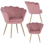 Fauteuil roze velvet | Goud | OP=OP!, Minder dan 75 cm, Nieuw, Ophalen of Verzenden, Stof