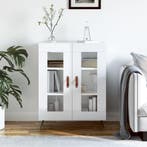 vidaXL Dressoir 69,5x34x90 cm bewerkt hout hoogglans wit, Verzenden, Nieuw, 50 tot 100 cm, 25 tot 50 cm