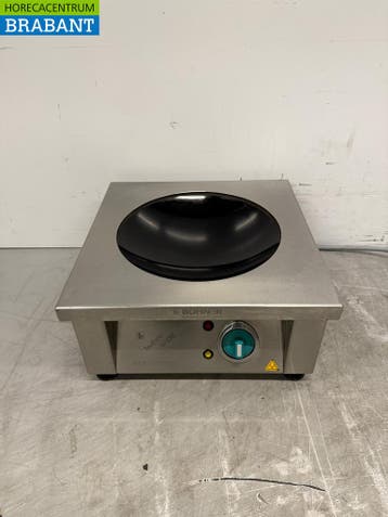 RVS Bohner Inductie Wok Wokplaat met wokpan 5 kW 400V Horeca, Ophalen of Verzenden, Gebruikt