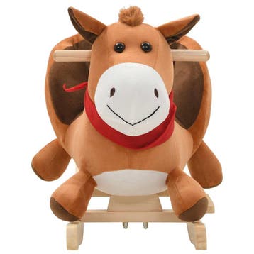 vidaXL Hobbeldier paard met rugleuning 60x32x50 cm pluche, Verzenden, Nieuw