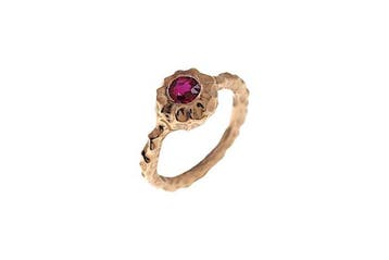 Ring - 9 kt. Roségoud - 0.45ct. tw. Robijn, Sieraden, Tassen en Uiterlijk, Ringen, Nieuw