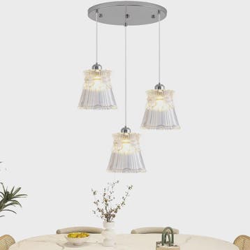 Koperkleurige Glazen Hanglamp - Stijlvolle LED Plafondlamp v, Verzenden, Nieuw