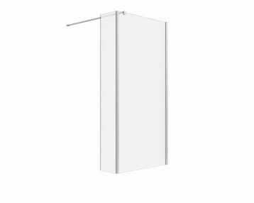 Douchewand met zijwand Silvo Melkglas Chroom, Verzenden, Nieuw