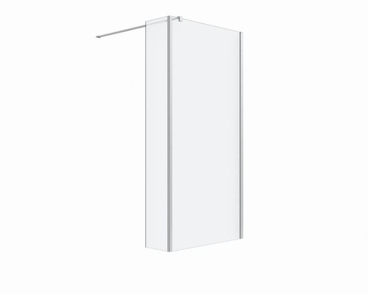Douchewand met zijwand Silvo Melkglas Chroom, Doe-het-zelf en Verbouw, Sanitair, Verzenden