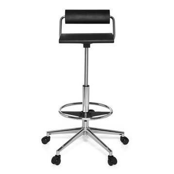 Werkkruk/Verhoogde Bureaustoel | Kunstleder | Zwart | TOP, Verzenden, Nieuw