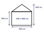 Classic Plus Feesttent PVC 4x8x2 mtr in Wit-Blauw, Verzenden, Nieuw