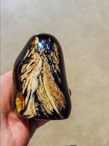 Amber - Barnsteen - HQ Freeform Blauwe Barnsteen - 7.5 cm -