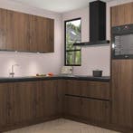 Noten greeploze keuken Johannesburg 104648, Huis en Inrichting, Keuken | Complete keukens, Verzenden, Nieuw