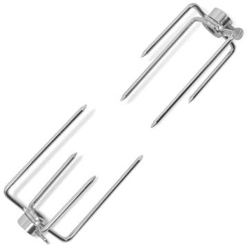 vidaXL BBQ Draaispit vorken 2 stuks staal, Tuin en Terras, Barbecue-accessoires, Verzenden, Nieuw