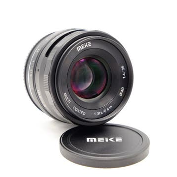 Meike 35mm F1.4 MK Fujifilm X-Mount (Occasion), Ophalen of Verzenden, Zo goed als nieuw, Groothoeklens
