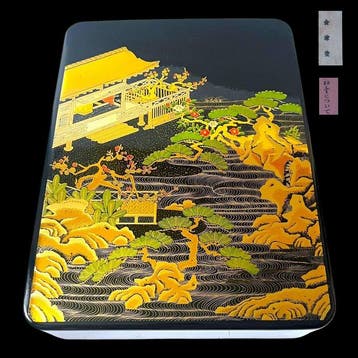 Aizu lacquerware () gold maki-e box fubako () “Hatsune”