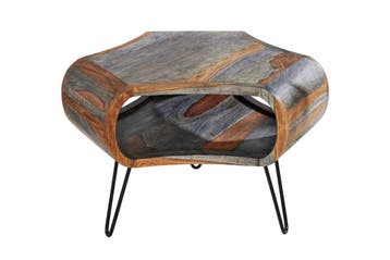 Retro salontafel ORGANIC LIVING 70cm grijs massief, Ophalen of Verzenden, Nieuw