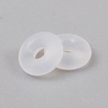 10 x Stopper kralen rubber 3,5x1,5 mm – transparant, gat.., Ophalen of Verzenden, Nieuw, Kraal