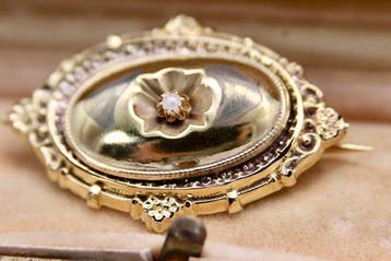 Handmade - Broche - 18 karaat Geel goud, extra grote broche, Sieraden, Tassen en Uiterlijk