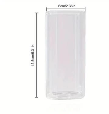 Vierkante Glazen Koffiemok met Deksel en Rietje 380ml, Verzenden, Nieuw