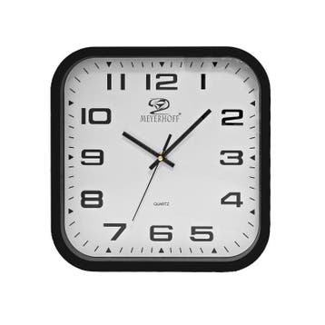 Wandklok 28,5 cm – Stille Klok – Vierkante Muurklok – Zwart, Ophalen of Verzenden, Nieuw