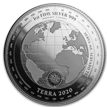 Tokelau. 5 Dollars 2020 1 oz $5 NZD Tokelau Silver Terra