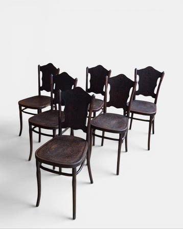 J.&J. Kohn - Josef Hoffmann - Stoel (6) - Beuken - Stoelen