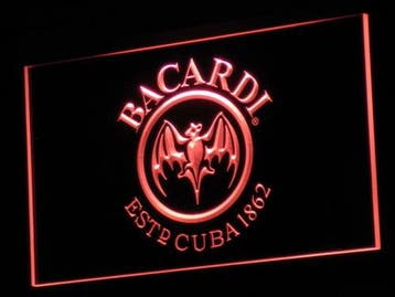 Bacardi neon bord lamp LED verlichting reclame lichtbak #2, Verzamelen, Merken en Reclamevoorwerpen, Verzenden, Nieuw