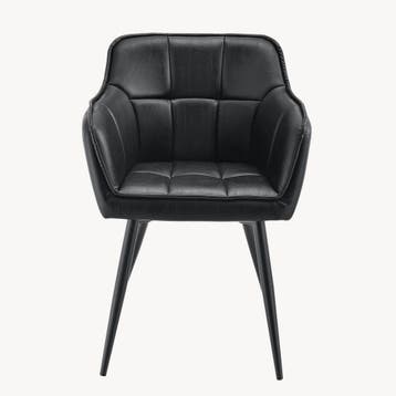 Eetkamerstoel Birmingham kuipstoel 81x57x53 cm zwart [en.cas, Verzenden, Nieuw