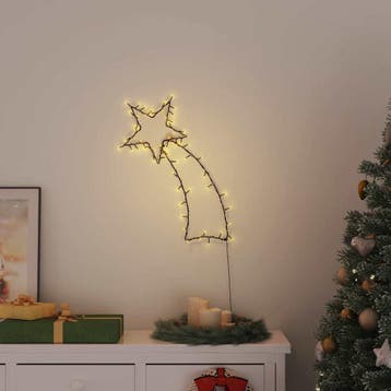 vidaXL Kerstverlichting vallende ster silhouet 80 LEDs warm, Diversen, Verzenden, Nieuw