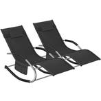 Ligstoel Taya, ergonomisch, schommelfunctie - zwart, Set van, Verzenden, Nieuw