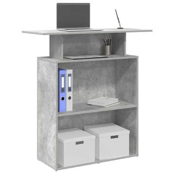 vidaXL Receptiebalie 100x40x104 cm bewerkt hout betongrijs, Huis en Inrichting, Bureaus, Verzenden, Nieuw
