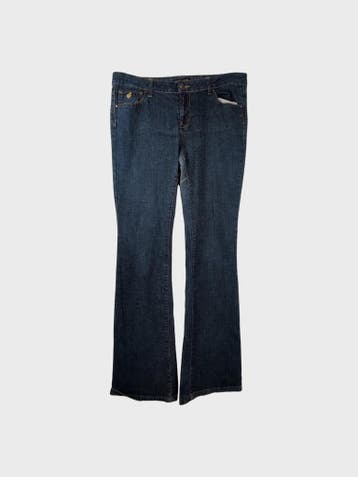 ROCAWEAR Broek Dames maat W32 / L34 Donkerblauw Vintage, Blauw, Maat 42/44 (L), Ophalen of Verzenden, Zo goed als nieuw
