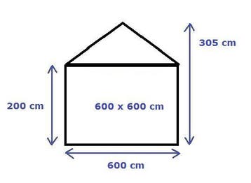 Classic Plus Partytent PVC 6x6x2 mtr in Wit-Grijs, Verzenden, Nieuw, 2 meter of meer, Partytent