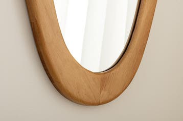 Wandspiegel ORGANIC 120 cm massief hout eikenhoutlook -, Huis en Inrichting, Woonaccessoires | Spiegels, Ophalen of Verzenden