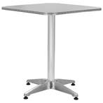 vidaXL Tuintafel 60x60x70 cm aluminium zilverkleurig, Tuin en Terras, Verzenden, Nieuw, Metaal
