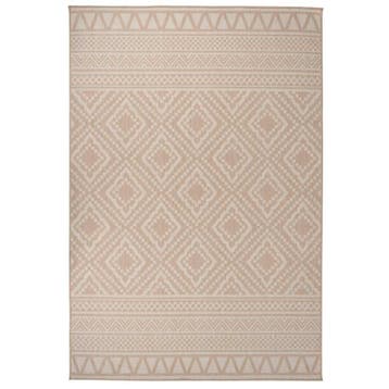 vidaXL Buitenkleed met patroon platgeweven 160x230 cm bruin, Verzenden, Nieuw, Bruin