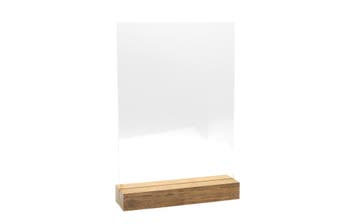 Kaarthouder A4 Plexi Met Bamboe Voet - Karamel, Verzenden, Nieuw in verpakking, Etalage