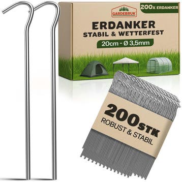 Haringen/Grondpennen 200 stuks Staal ø35mm Verzinkt, Verzenden, Nieuw