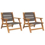 vidaXL Tuinmeubelen 2 pcs Grijs 67 x 78 x 73 cm Massief, Tuin en Terras, Tuinstoelen, Verzenden, Nieuw