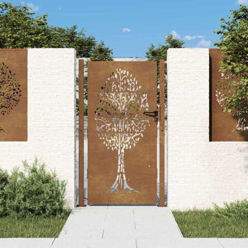 vidaXL Poort 100x175 cm boomontwerp cortenstaal, Verzenden, Nieuw