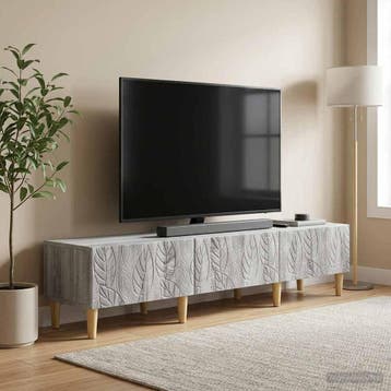 vidaXL TV-kast 147 x 34,5 x 30 cm Grijs Sonoma Bewerkt hout, Minder dan 50 cm, Verzenden, Nieuw, Minder dan 100 cm