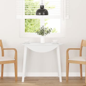vidaXL Eettafel massief hout wit rubber, Verzenden, Nieuw