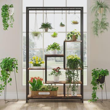 Hoge Plantenstandaard 180cm met 5 Treden en 10 Ophanghaken -, Verzenden, Nieuw
