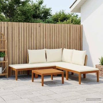 vidaXL 6 st Massief acaciahout & touw Naturel, Verzenden, Nieuw, 6 zitplaatsen