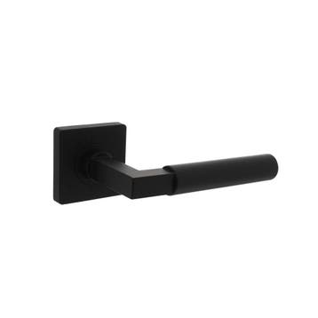 Intersteel Deurkruk Bau-Stil op vierkant rozet - mat zwart, Doe-het-zelf en Verbouw, Hang- en Sluitwerk, Verzenden, Nieuw