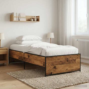 vidaXL Bedframe Oud hout 80 x 200 cm Bewerkt hout, Eenpersoons, Bruin, Verzenden, Nieuw