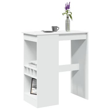 vidaXL Bartafel met rekken 90x47,5x103,5 cm bewerkt hout wit, Huis en Inrichting, Verzenden, Nieuw
