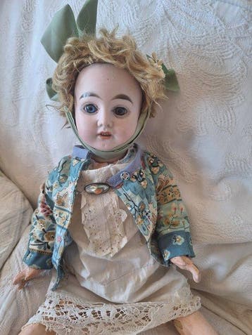 German Manufacturer - Pop Bisque Head Doll, Impressed Mark